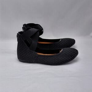 Bernie Mev Womens Ballet Flats Size 38 Black Stretch Comfort Woven Travel Shoes